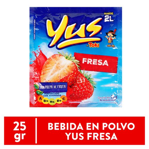 Bebida En Polvo Yus Fresa 25Gr