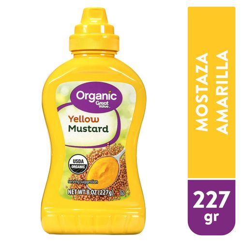 Mostaza Great Value orgánica y libre de gluten - 227 g