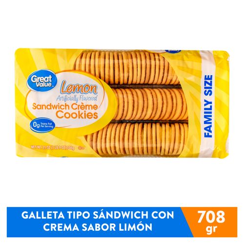 Galleta Great Value Rellena Con Crema Sabor Limón - 708g