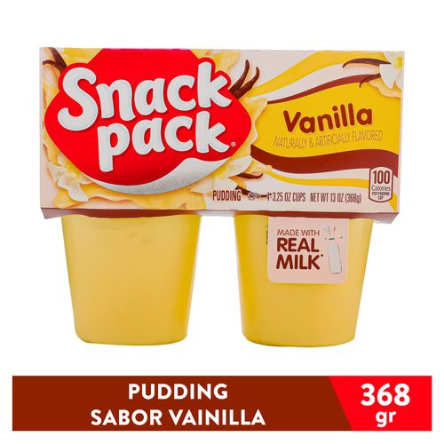 4 Pack Pudding Snack Pack Hunts Vainilla - 92gr