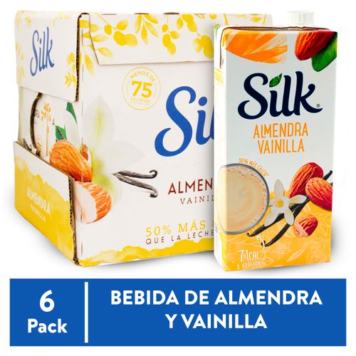 Bebida de Almendra Silk Sabor Vainilla Sin Azúcar, 6 Pack - 5676ml