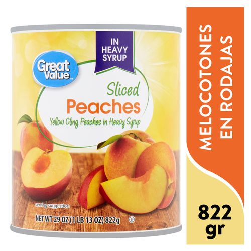 Melocotones Great Value En Rodajas - 822 g