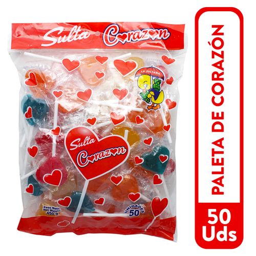 Paleta Sultana Corazón Surtido 50 Uds - 450 g