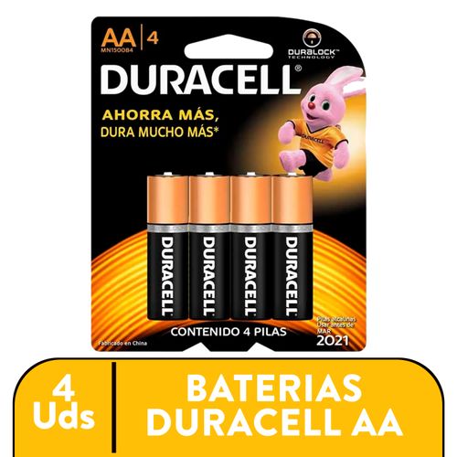 Batería Duracell Alcalina AA Basico - 4 Unidades