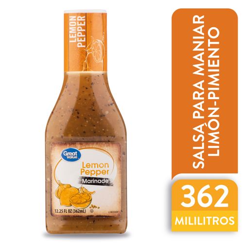 Salsa Great Value Para Marinar Pimienta Y Limón - 362ml