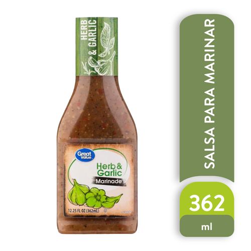 Salsa Great Value Para Marinar Hierbas Ajo - 362ml