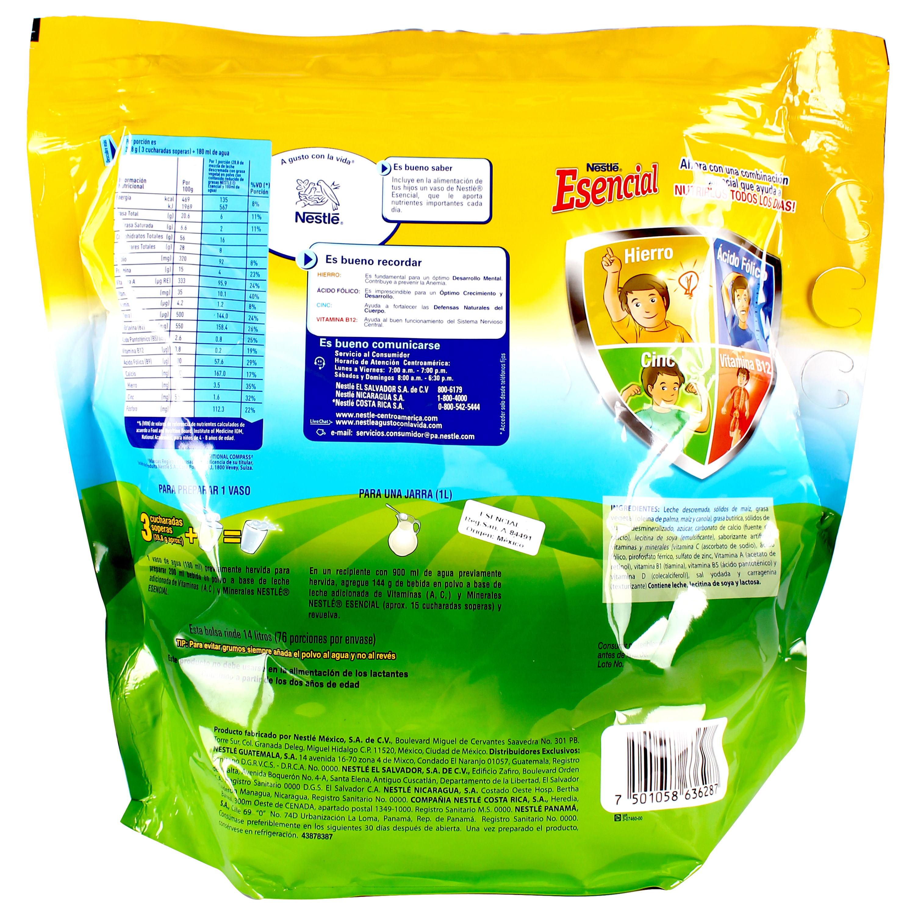 Leche infantil de continuación desde 6 meses en polvo Nestlé Nativa sin  aceite de palma pack de 2 bolsas de 600 g.