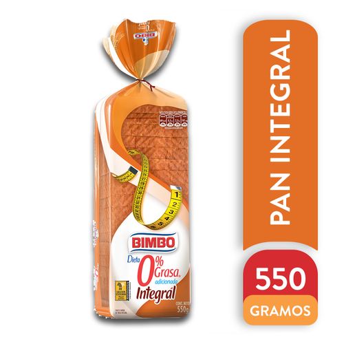 Pan Bimbo Sandwich Integral 0% Grasa -  550gr