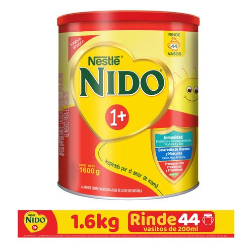 Leche Nestlé® NIDO® 1+ Protección® Alimento Complementario a Base de Leche Instantánea Lata -1.6kg