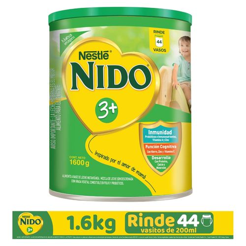 Leche Nestlé® NIDO® 3+ Desarrollo® Alimento Lácteo a Base de Leche Instantánea Lata - 1.6kg