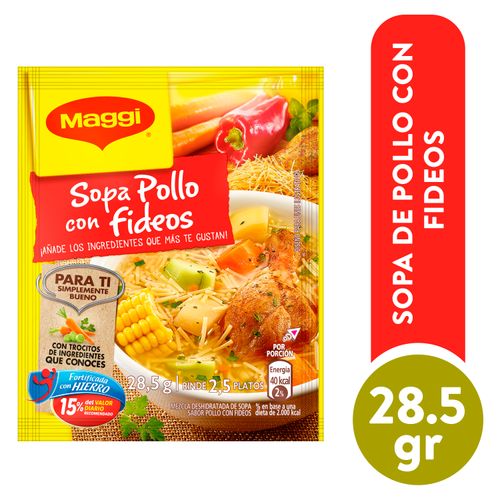 Sopa de Pollo con Fideos MAGGI Sobre 28.5g