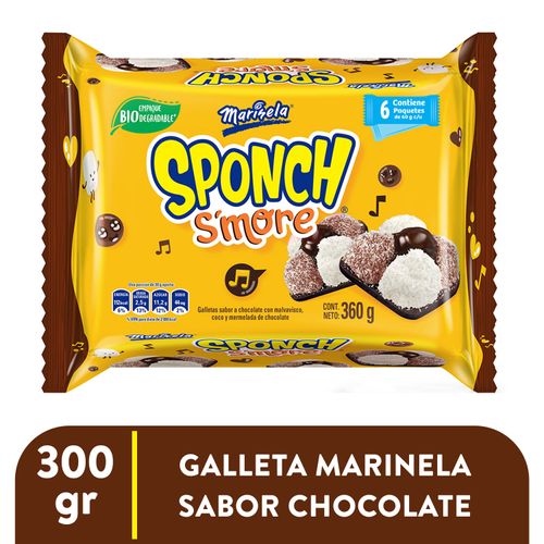 6 Pack Galleta Sponch Marinela -  360gr