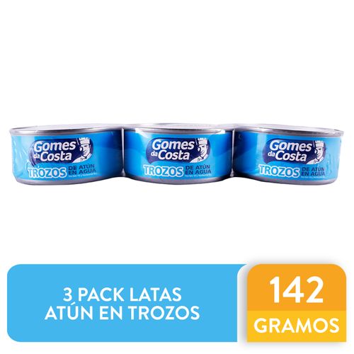 3 Pack Atún Gomes Da Costa en Trocitos en Agua Ligth - 426gr