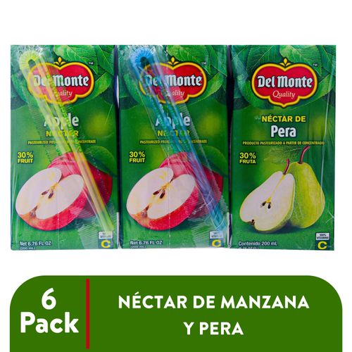 6 Pack Nectar Del Monte Surtido- 200Ml
