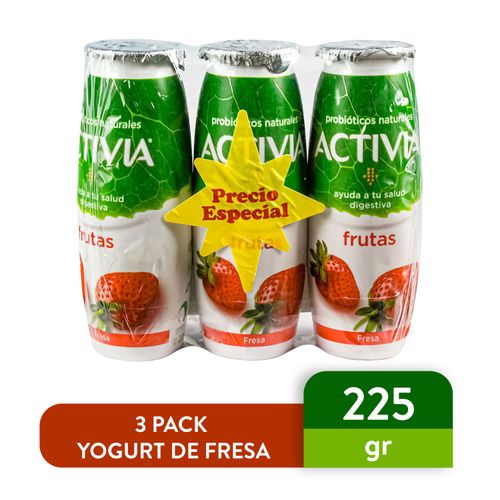 Yogurt Danone Activia Fresa 3 pack - 675 g
