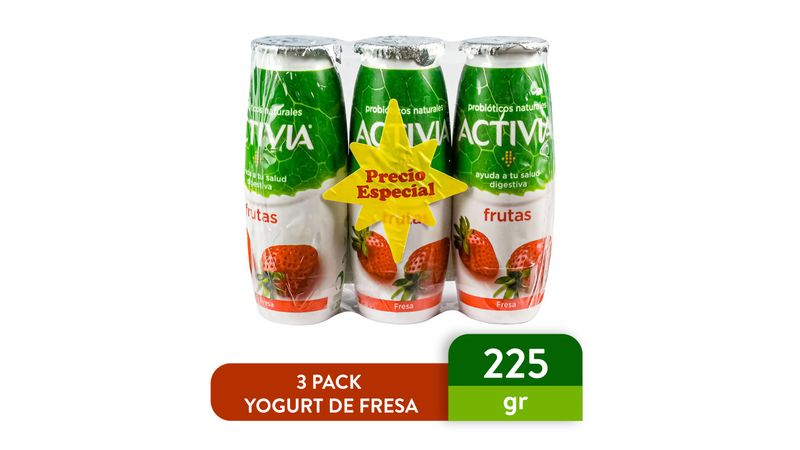 ▷ Comprar Yogur Activia Trozos de Fresa Danone. 4x120 gr