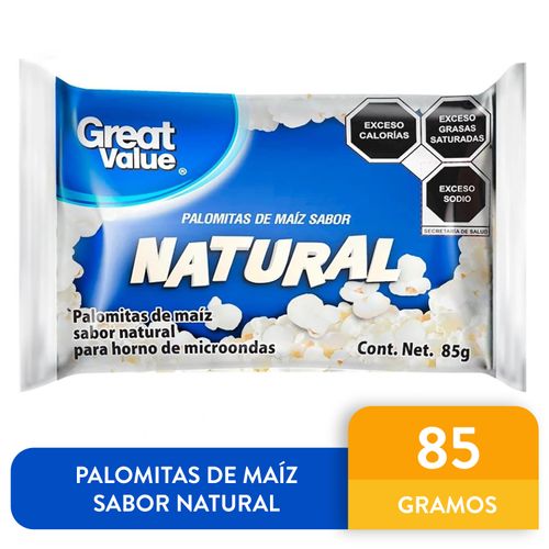 Palomitas de maiz Great Value sabor natural - 85 g