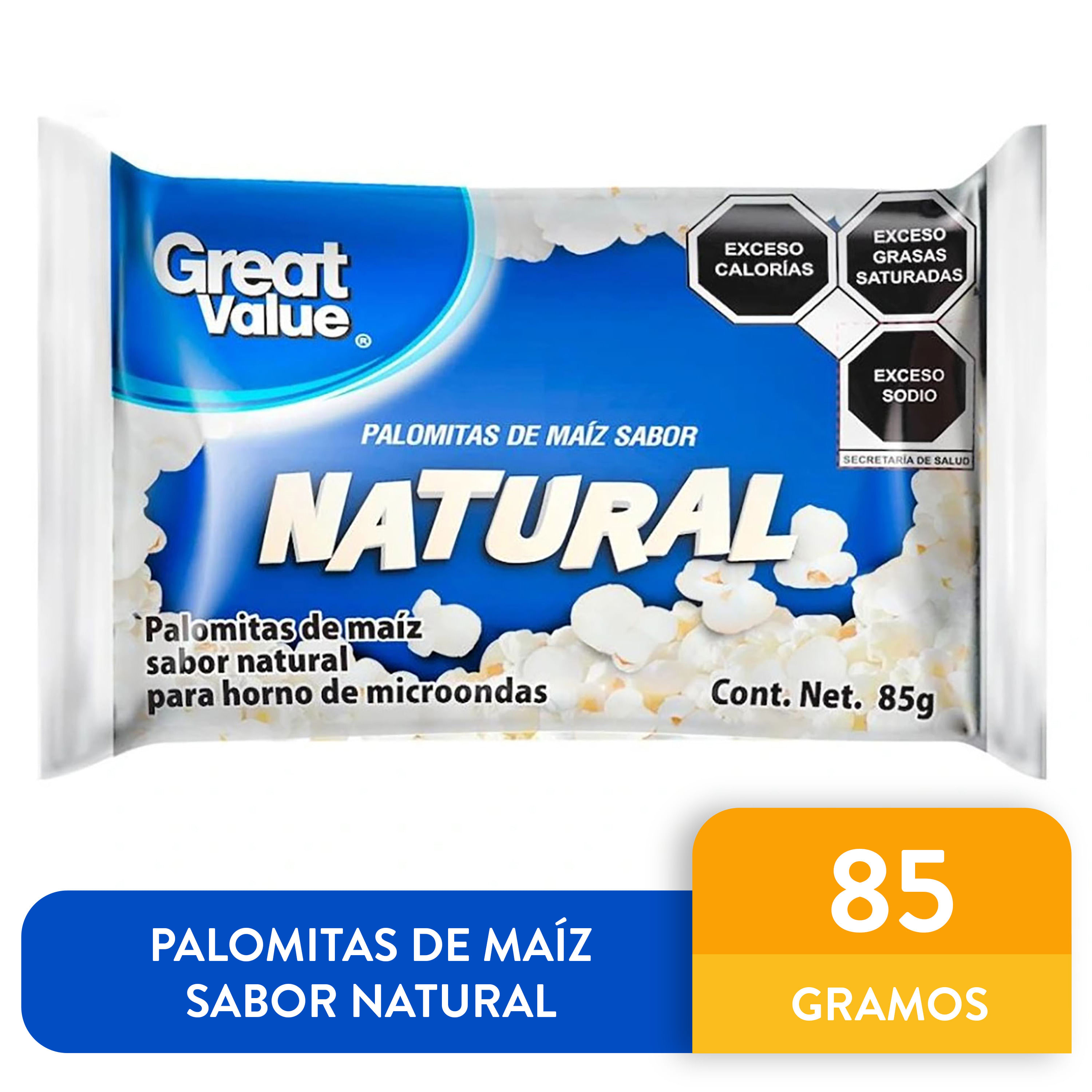 Comprar Palomita Great Value Microonda Natural - 85gr