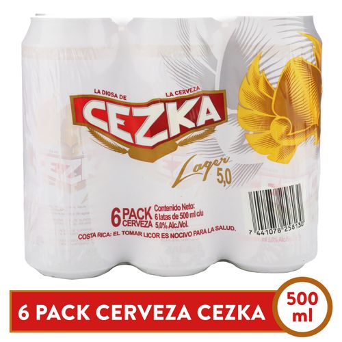 6 Pack De Cerveza Cezka Lata Blanca- 500ml