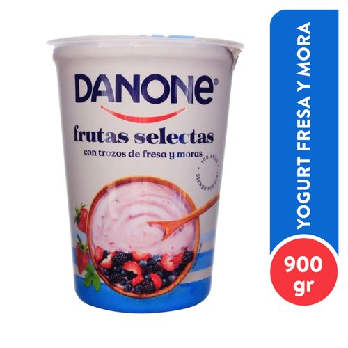 Yogurt Danone sabor fresa y moras cremoso y delicioso - 900 g