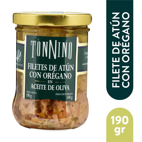 Atún Tonnino Filetes Oliva Oregano - 190gr