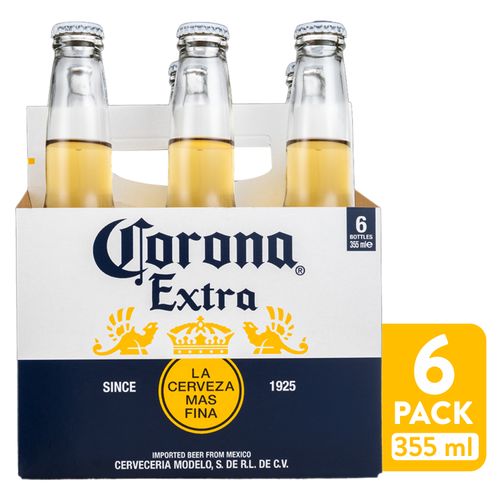 Cerveza Corona En Botella 6 Pack - 355ml