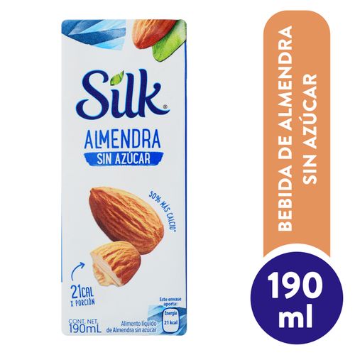 Bebida de Almendra Silk Almendra Original Sin Azúcar - 190ml