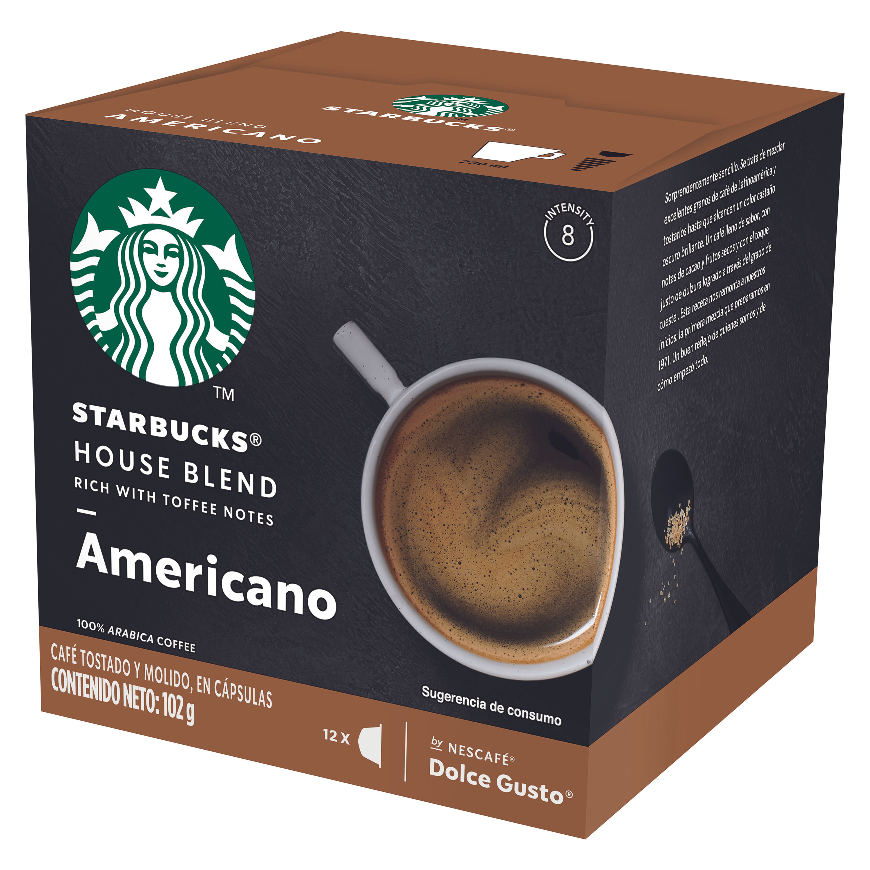 Cappuccino café 100% arábica estuche 6 cápsulas compatibles con cafeteras Dolce  Gusto · STARBUCKS · Supermercado El Corte Inglés El Corte Inglés
