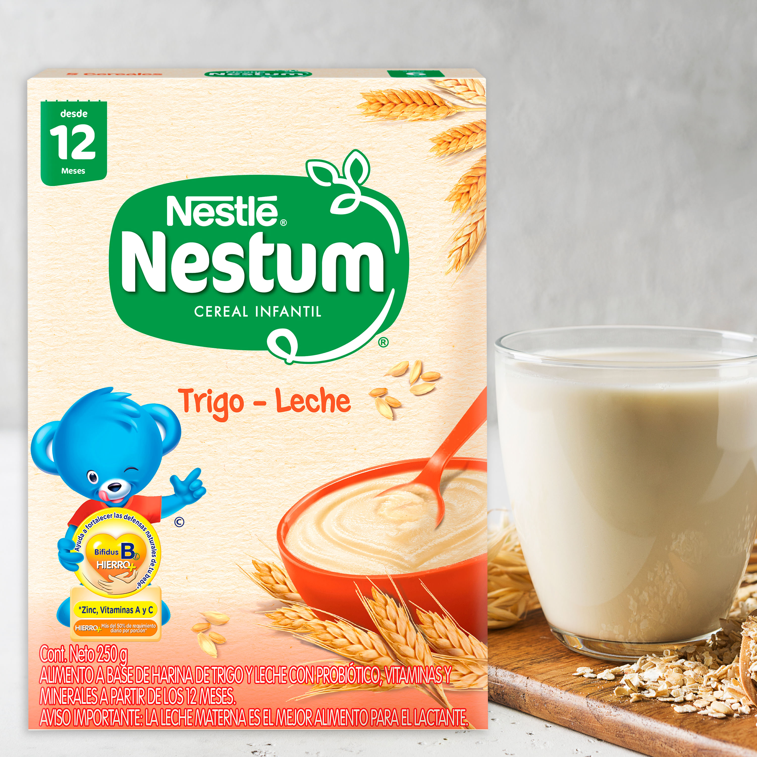 Nestle Nestum - Cereales junior, 3 cereales, trigo, maíz y arroz, hechos  para niños pequeños de 12 meses, recipiente de 14.1 onzas (paquete de 1)