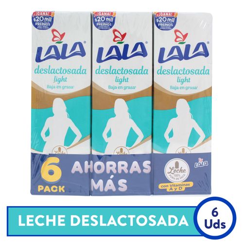 Leche Deslactosada Lala UHT Light 6 Pack - 6000ml