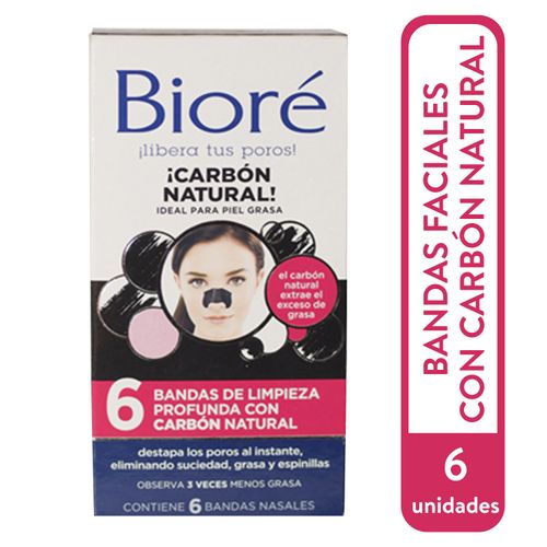 Bandas Biore de limpieza profunda carbón natural - 6 Uds