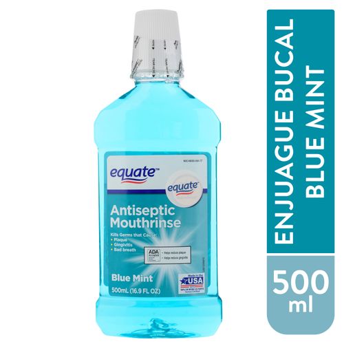 Enjuague Bucal Marca Equate Blue Mint - 500 ml