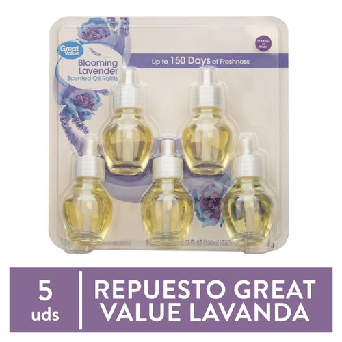 Aromatizante Marca Great Value Respuesto Lavender 5 Pack -100 ml