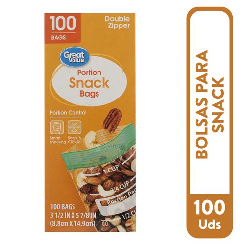 Bolsa Para Alemento Snacks Marca Great Value - 100Unidades