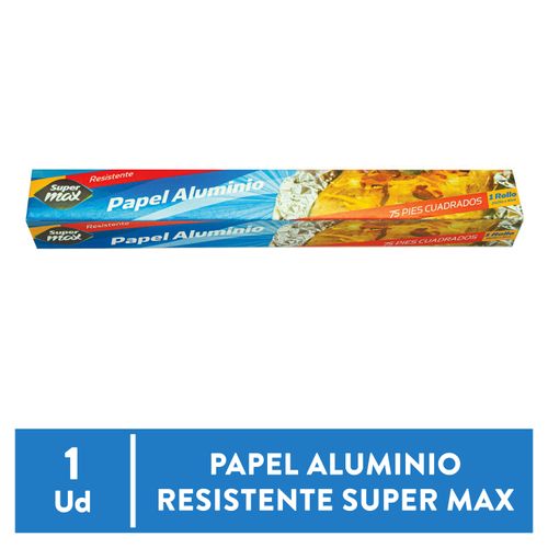 Papel Aluminio Marca Supermax - 75 Pies Unidad