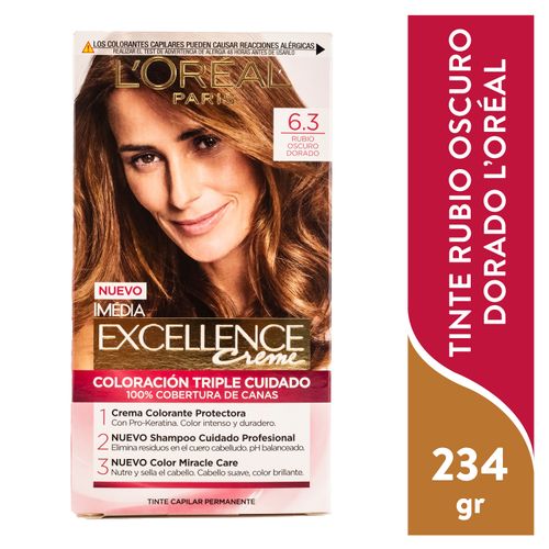 Tintura Permanente Excellence Creme L'Oreal Paris - Rubio Oscuro Dorado 6.3