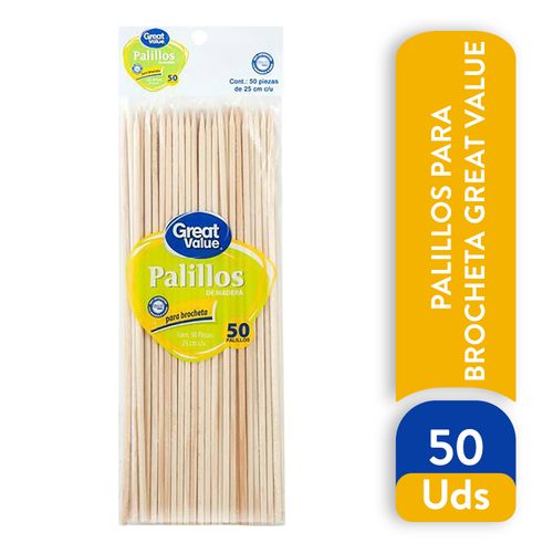 Banderilla Marca Great Value Bolsa Largo - 50 Piezas