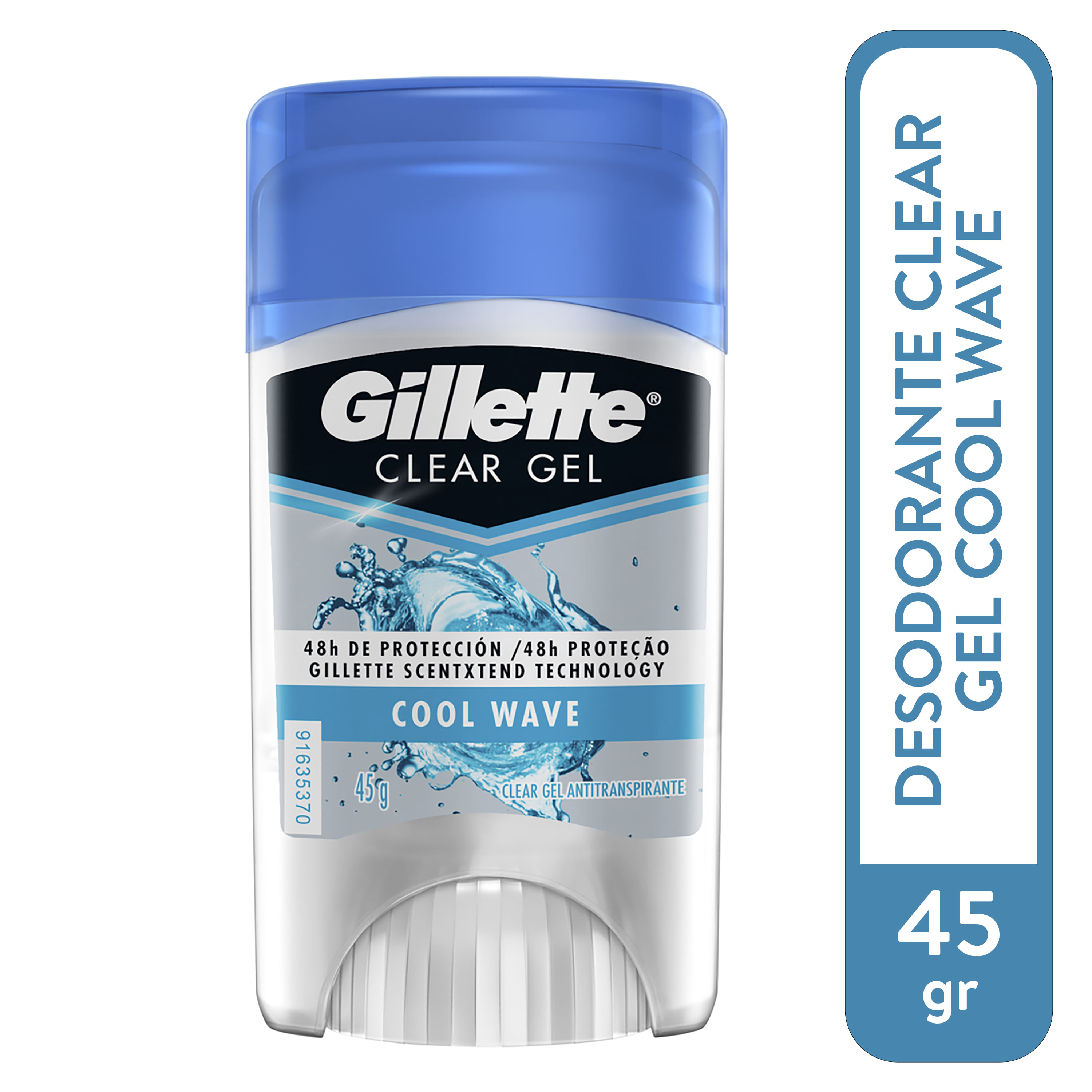 Desodorante en Gel Gillette Hombre Clear Cool Wave 45Gr