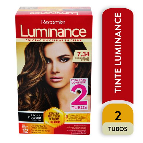 Tinte Luminance 2 Tubos 7.34 Rubio Dorado Cobrizo