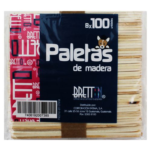 Paletas Bolsa Bretton 100 Unidades