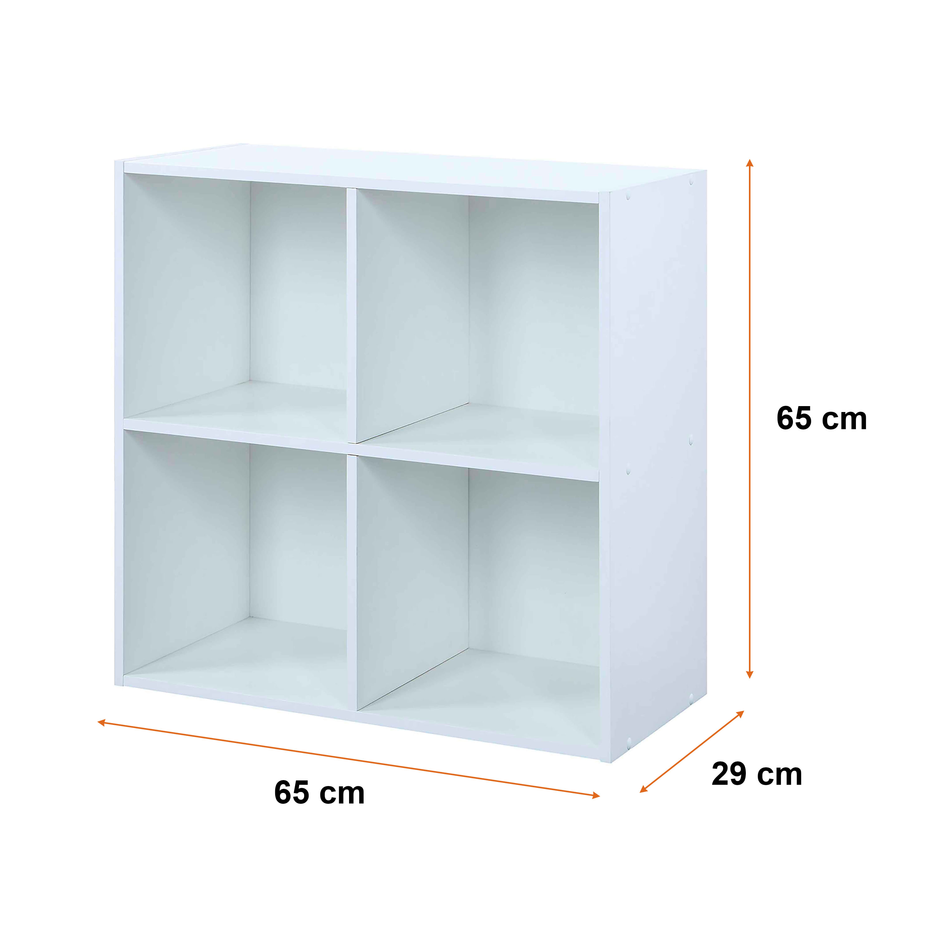 Mueble almacenaje 4 puertas BASIC blanco y cemento 102 x 163 cm