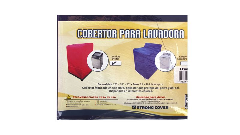 Protector cobertor de Lavadora Manual o Digital Extra.Grande