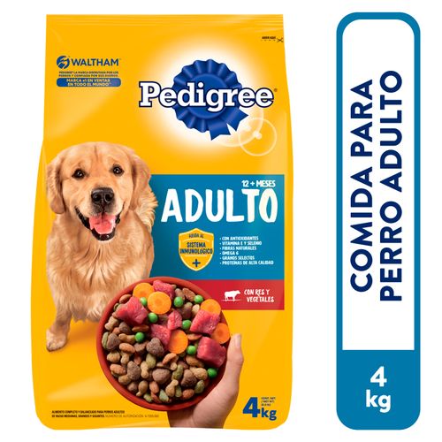 Alimento seco Pedigree para perros adultos sabor res y vegetales - 4 kg