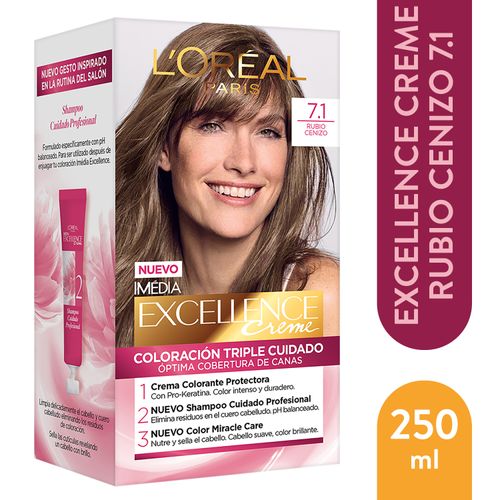 Tintura Permanente Excellence Creme  L'Oreal Paris - Tono 7.1