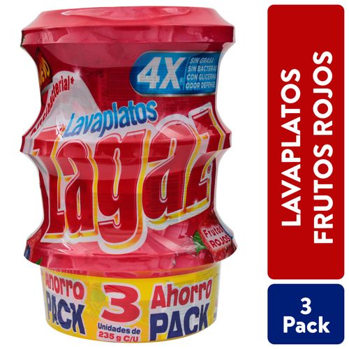 3 Pack Lavaplatos Zagaz Frutos Rojos - 705gr