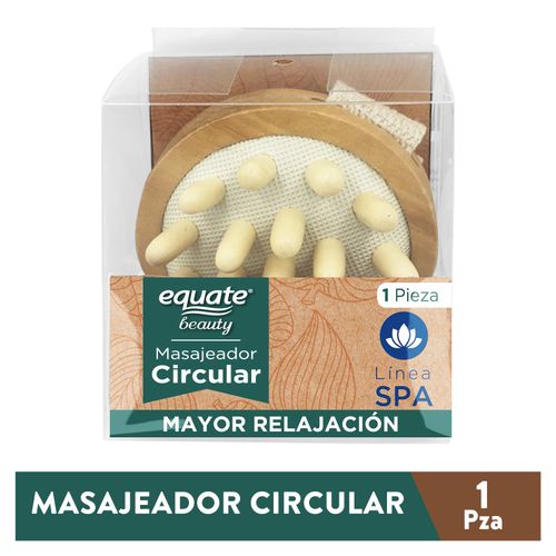 Masajeador De Madera Circular Marca Equate - 1 Pieza