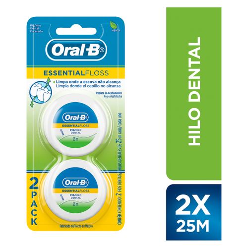 Hilo dental sabor a menta Oral-B EssentialFloss, 2 unidades