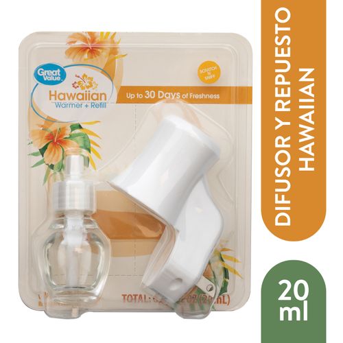 Difusor De Aromatizante Y Repuesto Marca Great Value Hawaiian - 20 ml