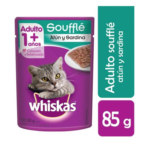 Alimento húmedo para gato Whiskas souffle atún y sardina - 85 g