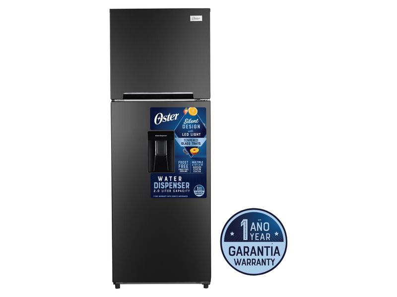 Refrigerador-Sin-Escarcha-Oster-12-Pies-Cubicos-Color-Negra-Inoxidable-Con-Dipensador-De-Agua-1-17280